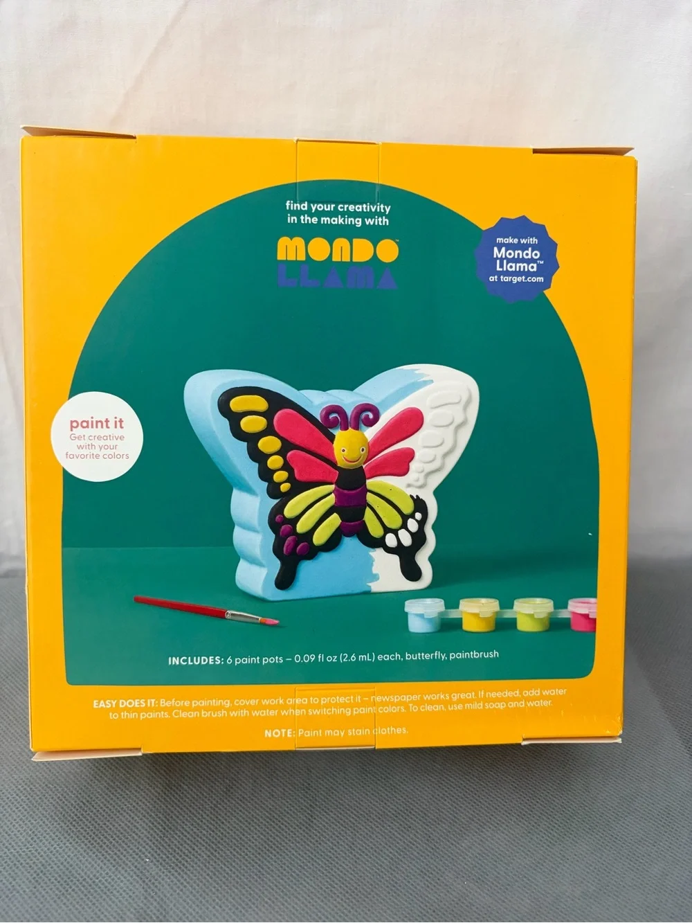 Mondo Llama Paint Your Own Ceramic Butterfly Kit New in Box Ages 8+(F225)